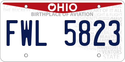 OH license plate FWL5823