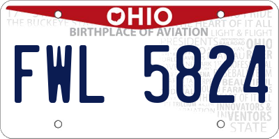 OH license plate FWL5824