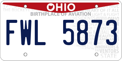 OH license plate FWL5873