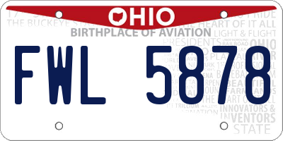 OH license plate FWL5878
