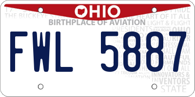 OH license plate FWL5887
