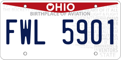 OH license plate FWL5901