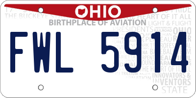 OH license plate FWL5914