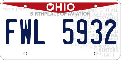 OH license plate FWL5932