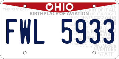 OH license plate FWL5933