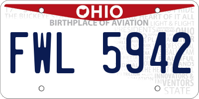 OH license plate FWL5942