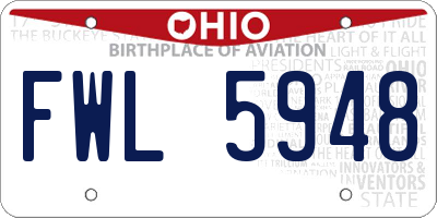 OH license plate FWL5948