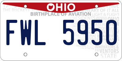 OH license plate FWL5950