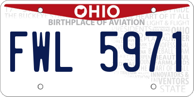 OH license plate FWL5971