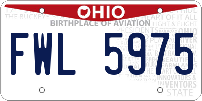 OH license plate FWL5975