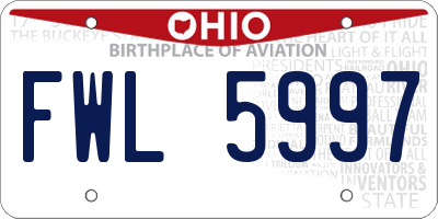OH license plate FWL5997