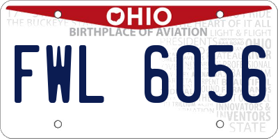 OH license plate FWL6056