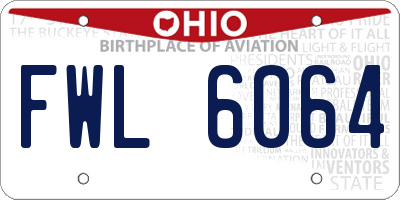 OH license plate FWL6064