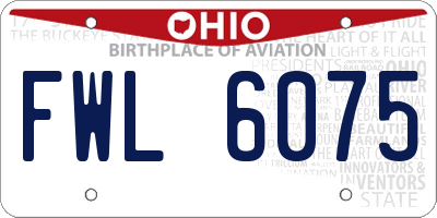 OH license plate FWL6075