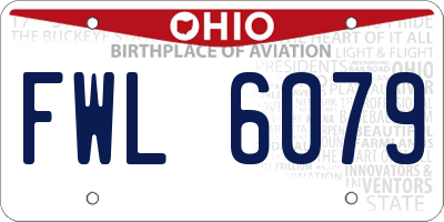 OH license plate FWL6079