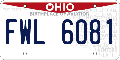 OH license plate FWL6081