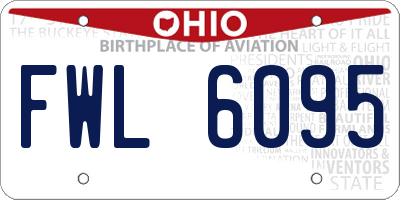OH license plate FWL6095
