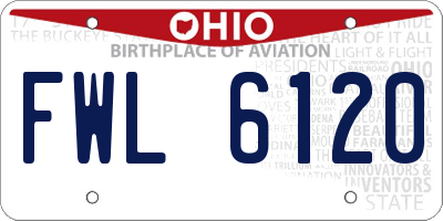 OH license plate FWL6120