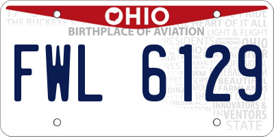 OH license plate FWL6129