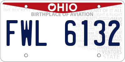 OH license plate FWL6132