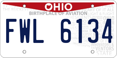 OH license plate FWL6134