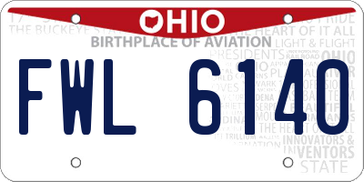 OH license plate FWL6140