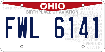 OH license plate FWL6141