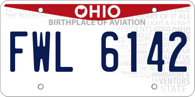 OH license plate FWL6142
