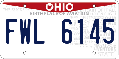 OH license plate FWL6145