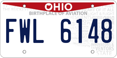 OH license plate FWL6148