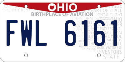 OH license plate FWL6161