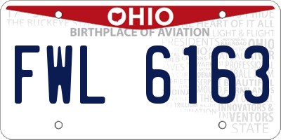 OH license plate FWL6163