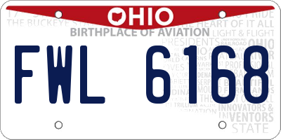 OH license plate FWL6168