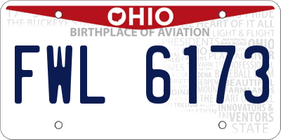 OH license plate FWL6173