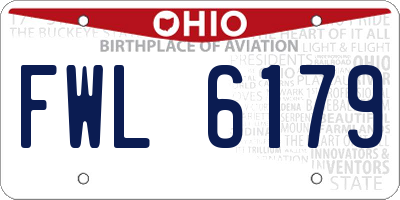 OH license plate FWL6179