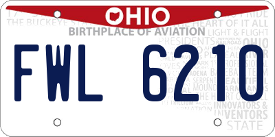 OH license plate FWL6210