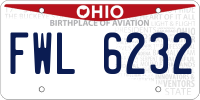 OH license plate FWL6232
