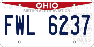 OH license plate FWL6237