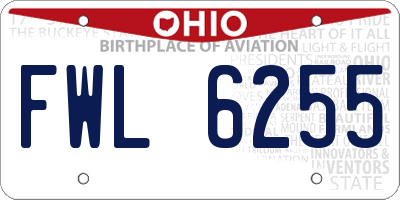 OH license plate FWL6255