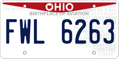 OH license plate FWL6263