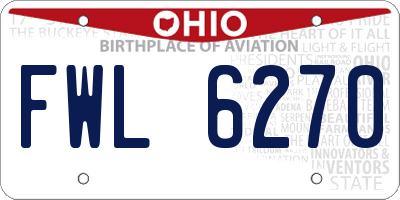 OH license plate FWL6270
