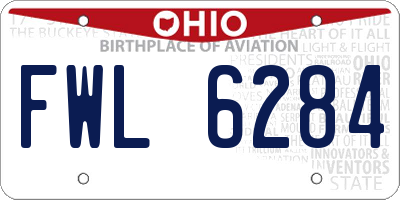 OH license plate FWL6284