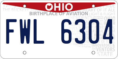 OH license plate FWL6304
