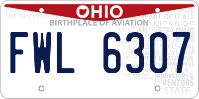 OH license plate FWL6307