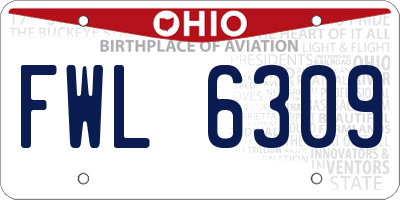 OH license plate FWL6309