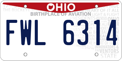 OH license plate FWL6314