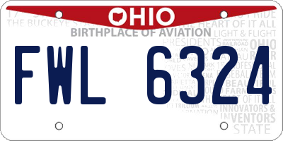 OH license plate FWL6324