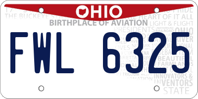OH license plate FWL6325