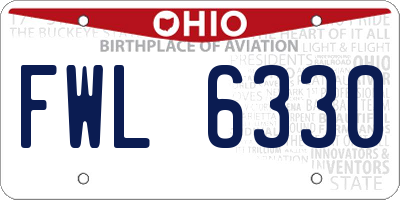 OH license plate FWL6330