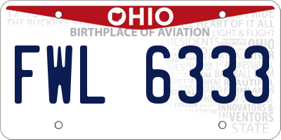 OH license plate FWL6333